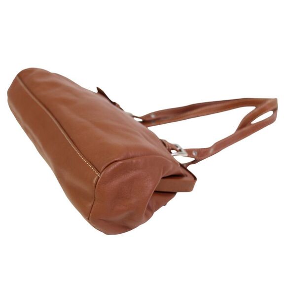 Tignanello BROWN GENUINE LEATHER MEDIUM TOP HANDLE SHOULDER BAG HANDBAG PURSE - Picture 7 of 14